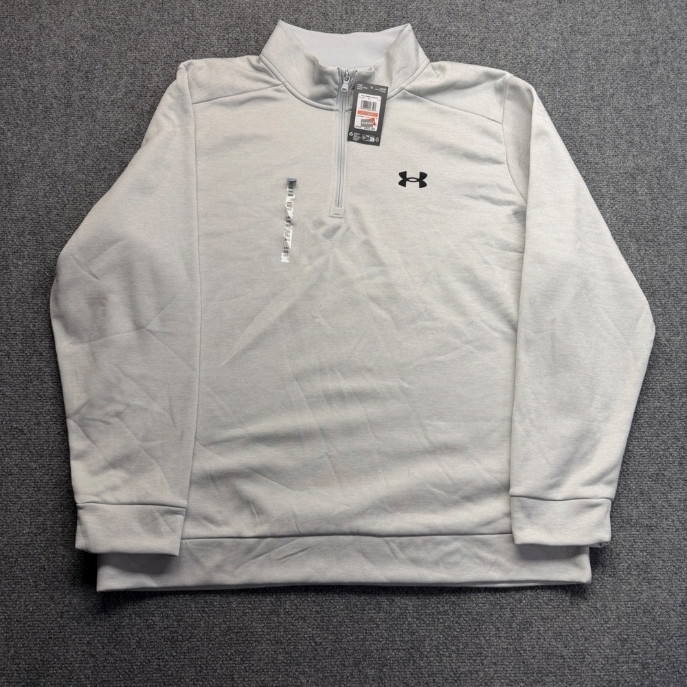 Under Armour Mens Armour Fleece Twist Quarter Zip Pullover Grey 1373359 3XL